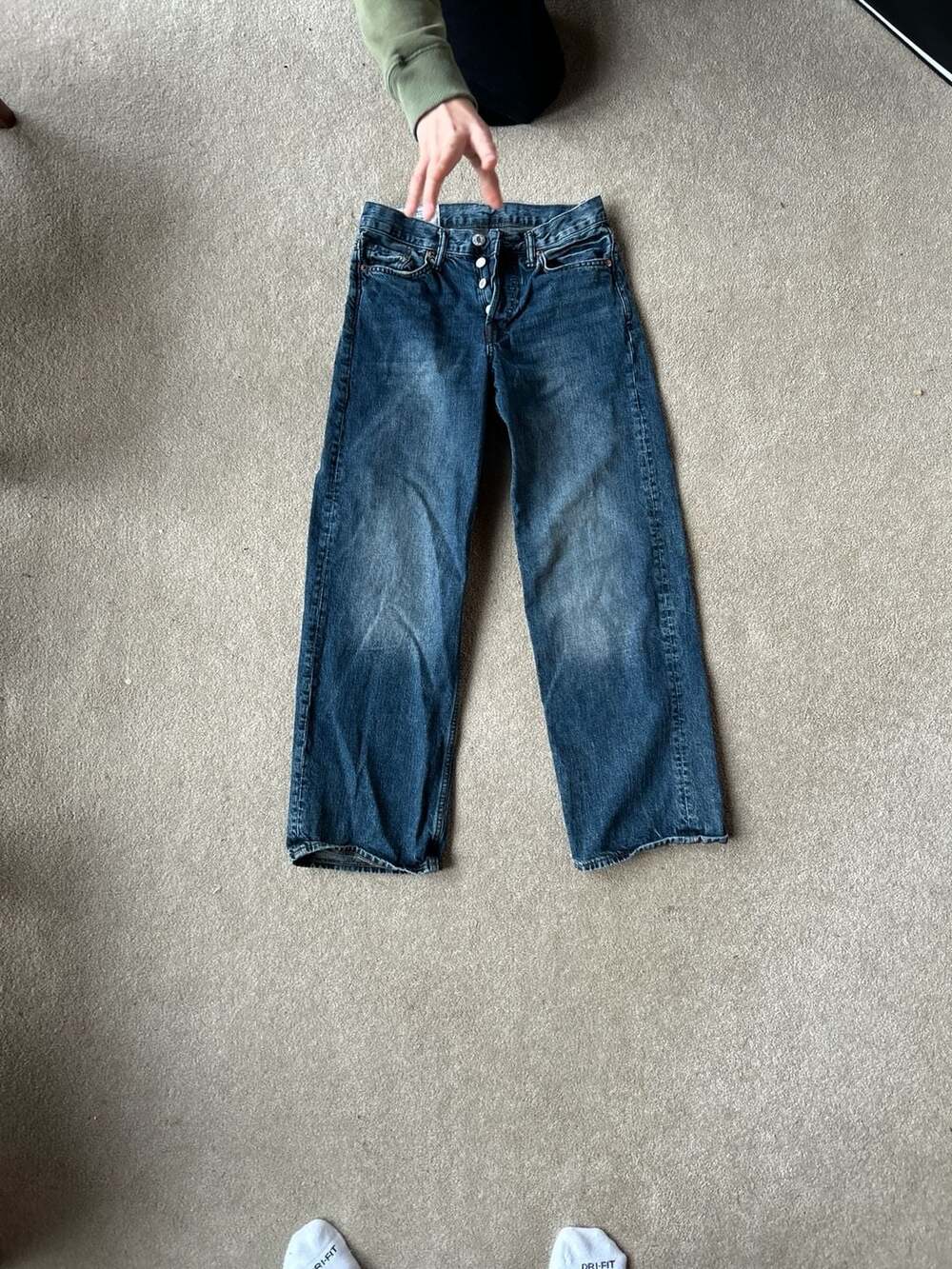 H&M Straight Loose Fit Blue Denim Jeans Size 28/32
